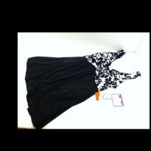 New Catalina suddenly slim hip hider swimsuit bathing suit black white S small